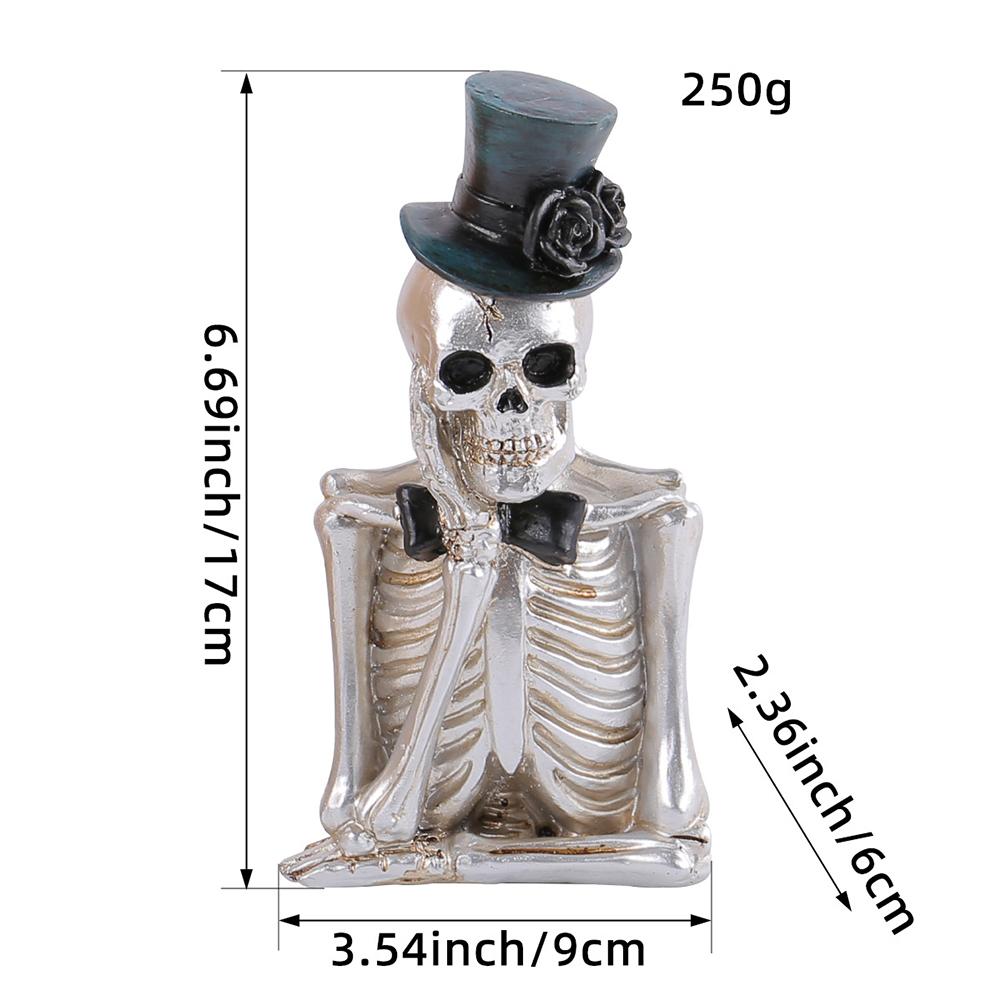 Halloween Skelett Figur Gruselig Halloween Harz Schädel Statue Ornamente Für Feiertags Party Raum Dekorationen