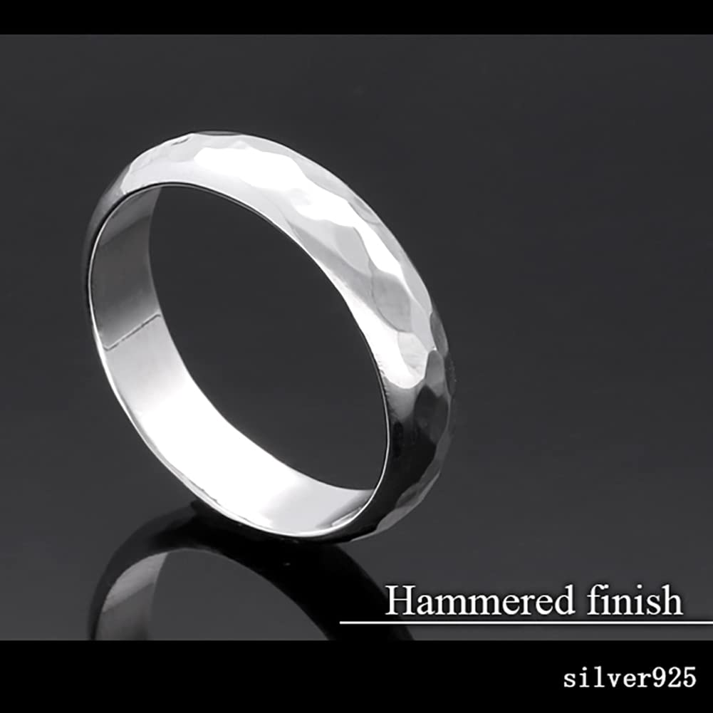 Shinjuku Gin No Kura Hammered Round Silver 925 5mm Size Hammered Design Ring, Wide, 31, Simple, Modern, Stylish, Casual, Thin,
