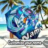 Custom Name Personalized Cosmic Bot Crew Print Umbrella, Auto Open Close, 8‑Rib Sturdy Frame, Commute Camping Hiking Use, Birthday Gift