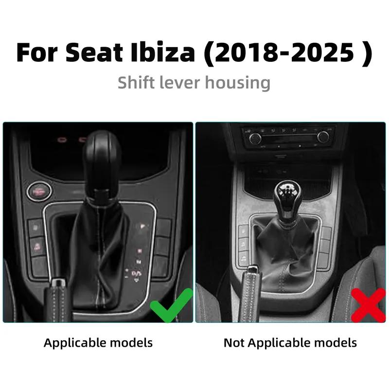 Real Soft Carbon Fiber Sticker Car Gear Shift Interior Frame For Seat Ibiza 6F 2018      2024 2025 LHD RHD