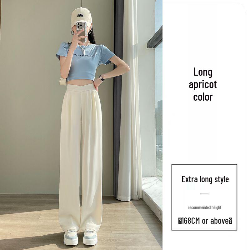 Women's Chiffon Wide-Leg Pants, Summer 2026: High-Waist, Lightweight Ice Silk, Sun-Protective, Casual Drape Style.
