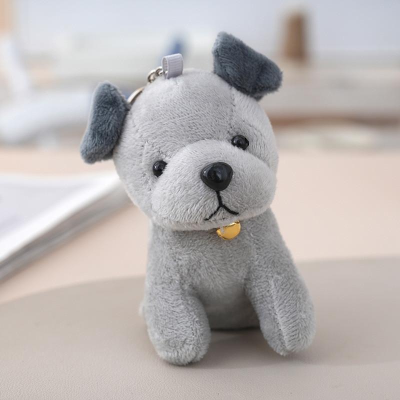 

Dog Toy Plush With Keychain Soft Short Plush Pp Cotton For Enthusiasts Pet серый