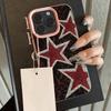 HOT Luxury Red Leopard Print Star Lichee Leather Pattern Phone Case For Redmi Note 14 13 12 11 10 9 8 Pro Plus 4G 5G Cover