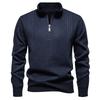 Men's Knitted Sweatshirt Long Sleeve Turtleneck Pullover Quarter Zipper Up Stand Collar Winter Fall Sweat Shirts for Men Texture Loose Pullover Tops