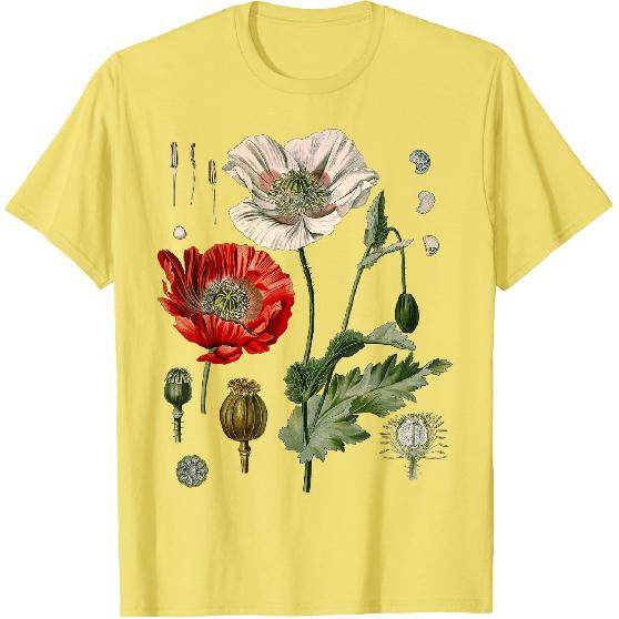 Papavero Rosso Papaveri Botanici T-shirt Papavero Rosso