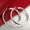 RSAMD Gorgeous 925 Sterling Silver Charms 5cm Earrings Round Circle for Women Wedding