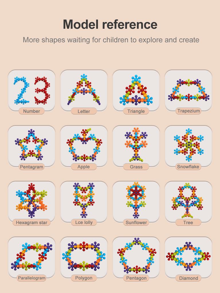 3D Rotating Plum Blossom Building Blocks Interlocking Snowflake Toy Preschool Educational STEM Toy for Kids