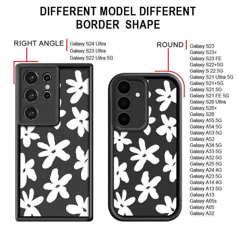 Für Samsung Galaxy S25 S24 S22 Ultra Plus S23 S21 S20 Fe A55 A54 A14 5g Floral Silikon Soft Slim Objektiv Schutz Fall Abdeckung