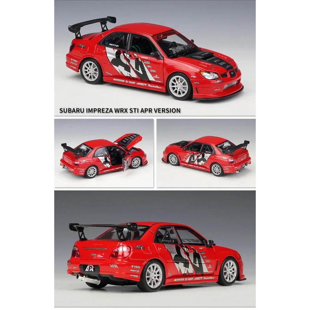 Welly 1/24 Subaru Impreza APR Alloy Track Racing Car Model Diecast Metal Sports Car Vehicles Model High Simulation Kids Toy Gift