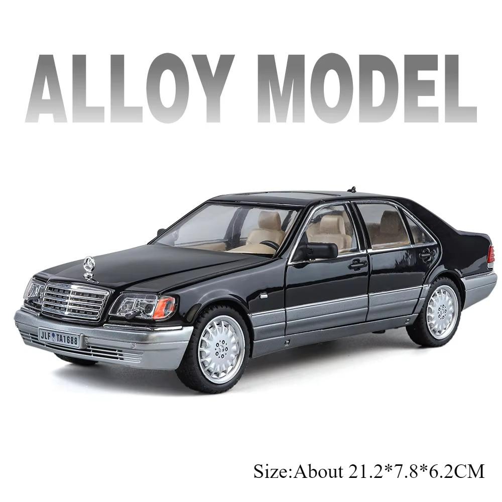 1:24 300sl W140 Alloy Model Toys Diecast Car With Sound Light Pull Back Doors Opened Miniature Models Classic Toy Gifts For Boys