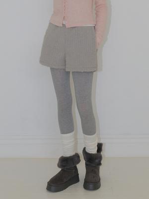ETMON Fluffy Banding Short Pants, Warm Gray