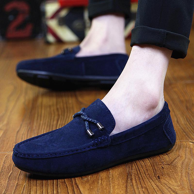 Fashion Men Loafers Business Shoes Suede Leather Soft Sole Male Casual Shoes Retro Flat Dress Shoes Moccasins Designer Slip on Men Shoe
