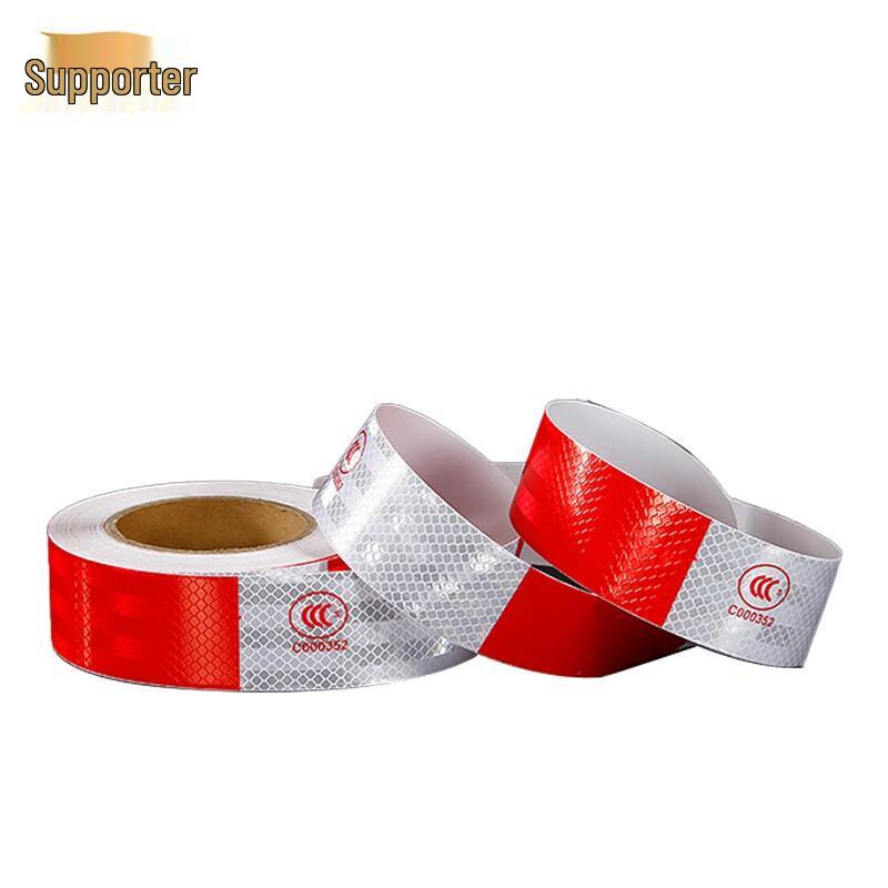Supporter Red & White Lattice Reflective Truck Safety Tape