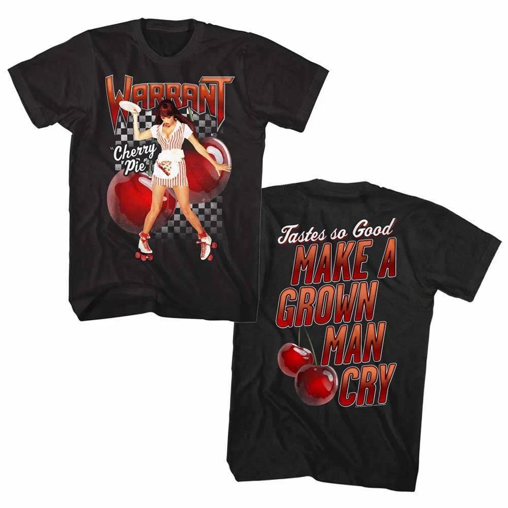 

Warrant Sweet Cherry Pie Album Cover Waitress Make A Grown Man Cry Men s T Shirt 2XL