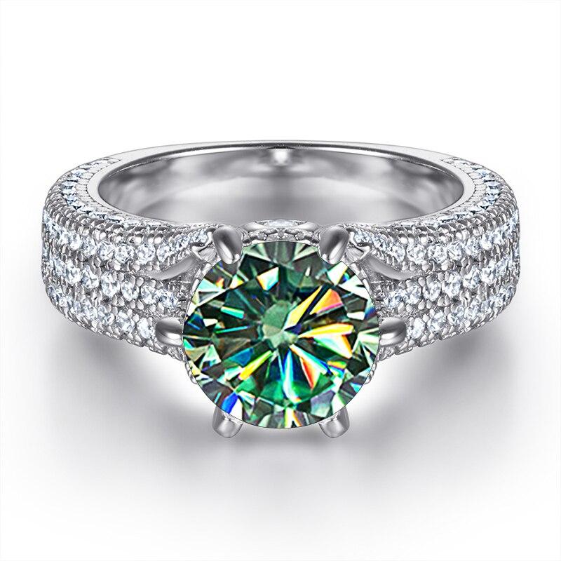 BagueRingen 2ct Moissanite Rings Original  Silver 925 Jewelry Wedding Bands Female Fine Jewelry Gift Size 5-10