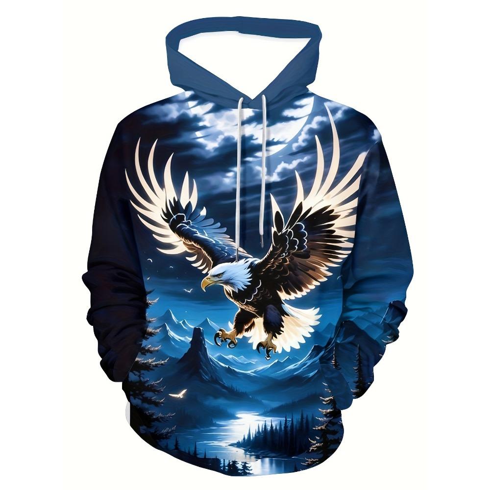 2025 Mode Cooler Adler Herren Hoodie 3D Gedruckte Hoodies Edition Trend Amerikanischer Adler Herren Sportbekleidung Kinder Freizeit Unisex Pullover