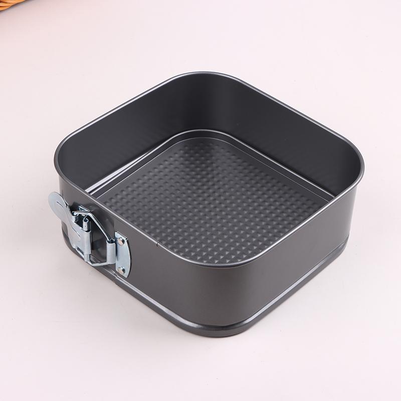 1Pc Carbon Steel Baking Mould With Buckle Square Cake Baking Pan With Removable Bottom Non-Stick Cake Mould Chiffon Cake