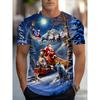 Men's Short Sleeve T-Shirt - Christmas Pattern 3D Print - Summer Casual Crew Neck Tee - Fun Print Top