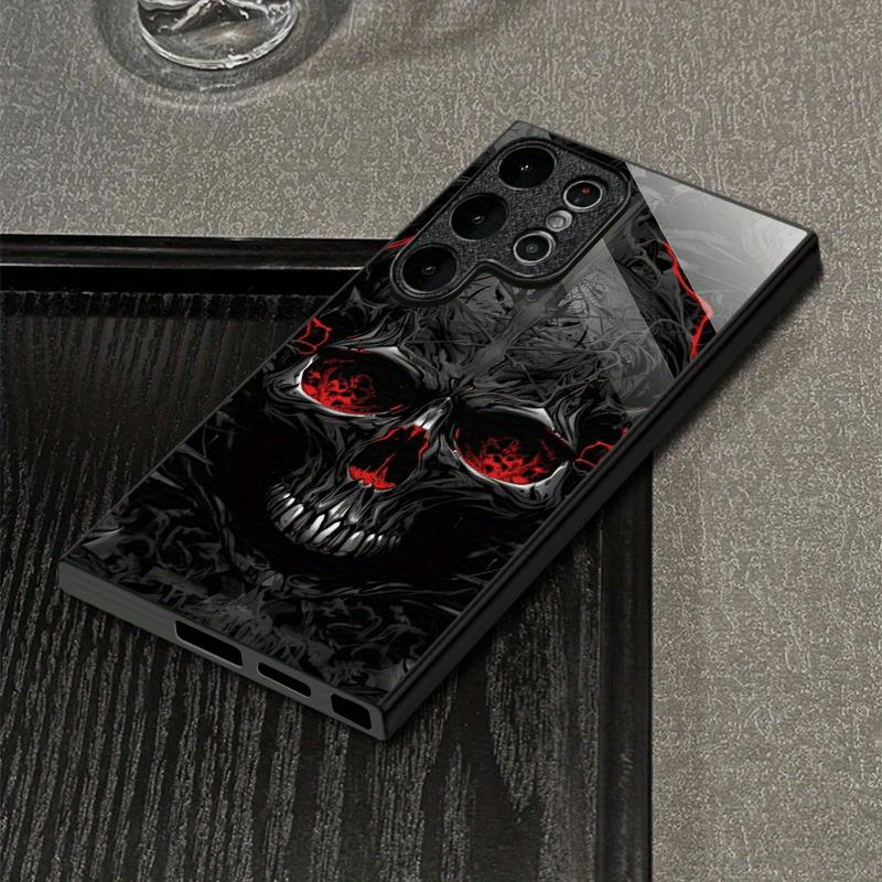 Electroplated glass phone case suitable for Samsung Galaxy S26 S25 S24 S23 S22 S20 S11 S10 FE/Ultra/Plus anti drop skull pattern