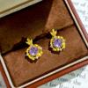 2026 Star Anise Rose Cut Purple Lithium Zircon Pendant Bracelet Stud Earrings Open Ring