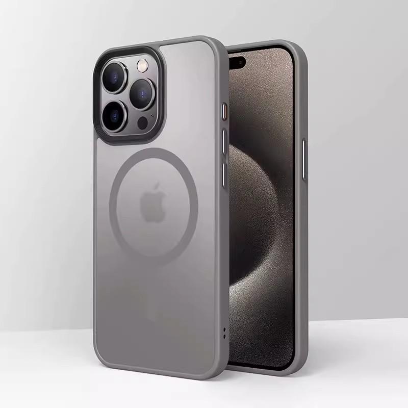 Apple 16 Hautfühlende Handyhülle Magnetisch Titangrau IPhone 15 Sturzsicher Geeignet für 14proMax Matte Schutzhülle