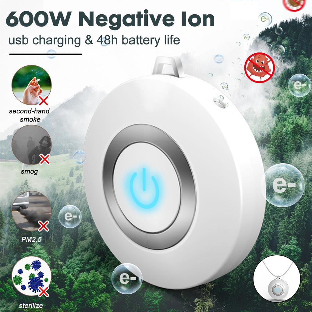 YGDA Personal Wearable Air Purifier Necklace,Mini Portable Air Freshner Ionizer,6 Million Negative Ion Generator Filter,Low Noise for Adults Kids