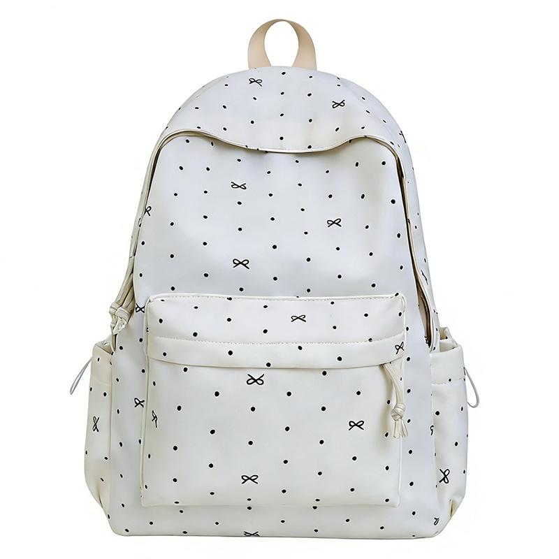 Schoolbag Versatile High-value Female Student School Bag Junior High School Girl Heart Atmosphere Polka Dot Bow Backpack High School