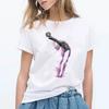 Summer 2024 Watercolor Ballet Dancer Printed Girl Black T Shirt Kawaii Gymnastics Dance Lover Gift Tee Shirt Femme Custom Tshirt