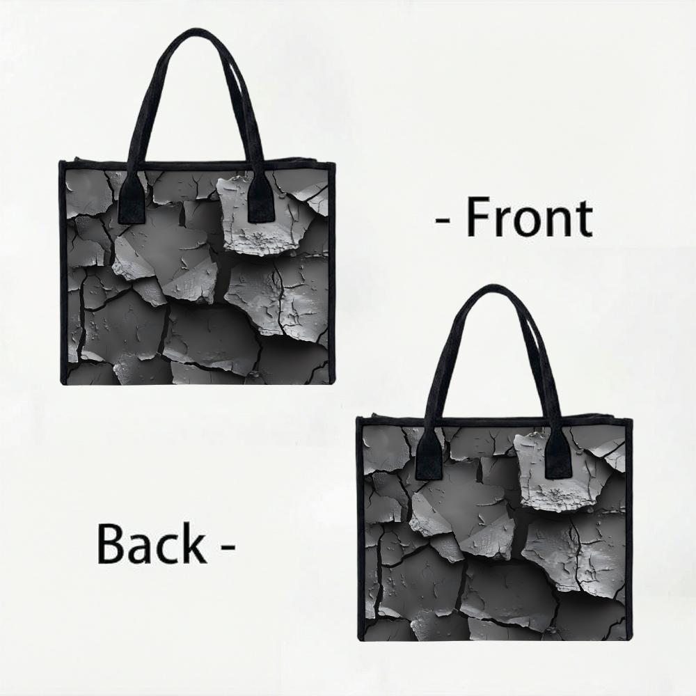 Crack Print Tote Bag Fashion Casual Large Capacity Women's Daily Commuting Shopping Shoulder Handbag