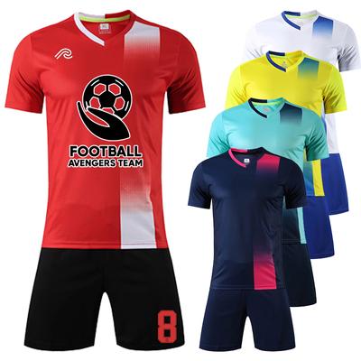 Children Men Football Jersey Suit Polyester Breathable Quick-dry Soccer Uniform Personalized Custom Football Match Training Set