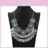 Vintage Geometric Alloy Coin Necklace With Totem Elements For Boho Style Fashion Jewelry