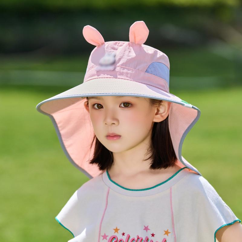 Kids Wide Brim Sun Hat With Breathable Fabric And Sun Protection For Playtime Outdoors розовый