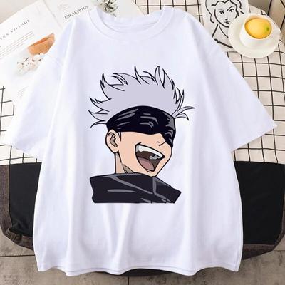 Anime T Shirt Funny Satoru Gojo Graphic Printed Short Sleeve Unisex Casual Personality Round Neck Loose T Shirt