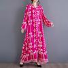 Long sleeve Plus size Cotton vintage Floral new in dresses for women casual loose spring autumn dress