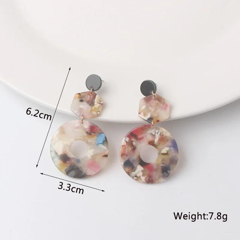 New Trendy Acrylic Hanging Earrings for Women Long Exaggerated European Female Dangle Earrings Unusual Earrings brincos