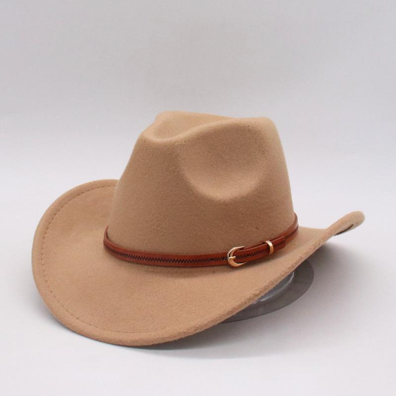 Cross-Border Hot Sale Western Cowboy Hat Men'S Felt Ethnic Style Retro Knight Top Hat Women'S Felt Manufacturer Wholesale Jazz