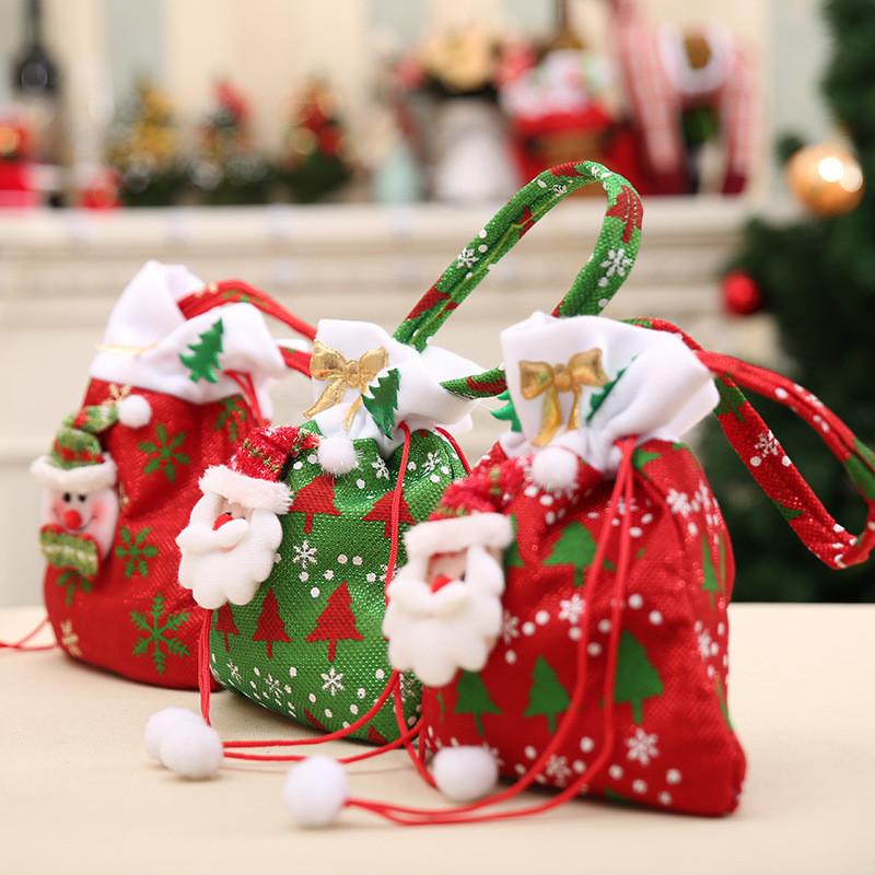 Christmas Gift Bag With Santa Claus Design For Holiday Decor And Gift Packaging