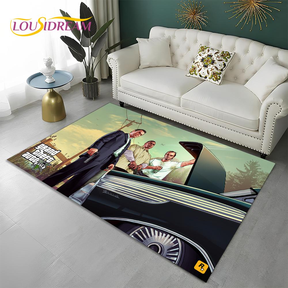 Grand Theft Auto Games 3D GTA  Gamer Carpet Rug for Home Living Room Bedroom Sofa Doormat Decor,kids Area Rug Non-slip Floor Mat