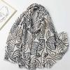 New Fashion Luxury Ladies Women Scarf Female Cotton Linen Shawl Tassel Four Seasons Versatile Floral Muslim Hijab 90*180cm