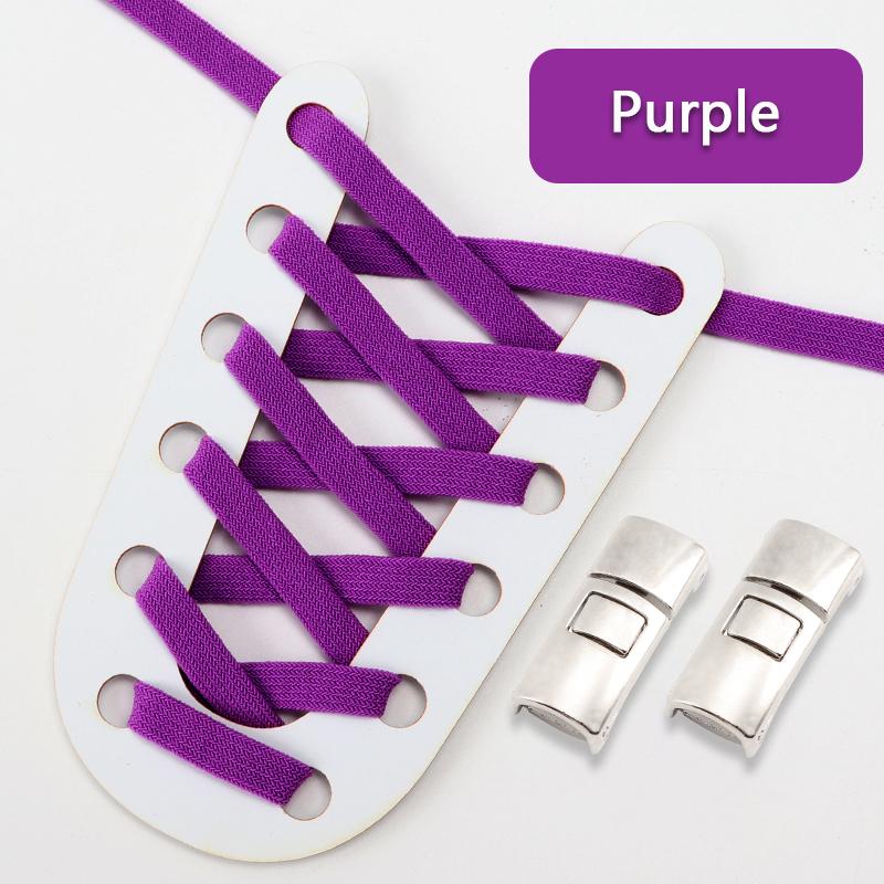 No Tie Shoelaces for Sneakers Flat Shoe Laces Elastic Metal Lock Convenient Personality Lazy Shoelace Rubber Band 1 Pair
