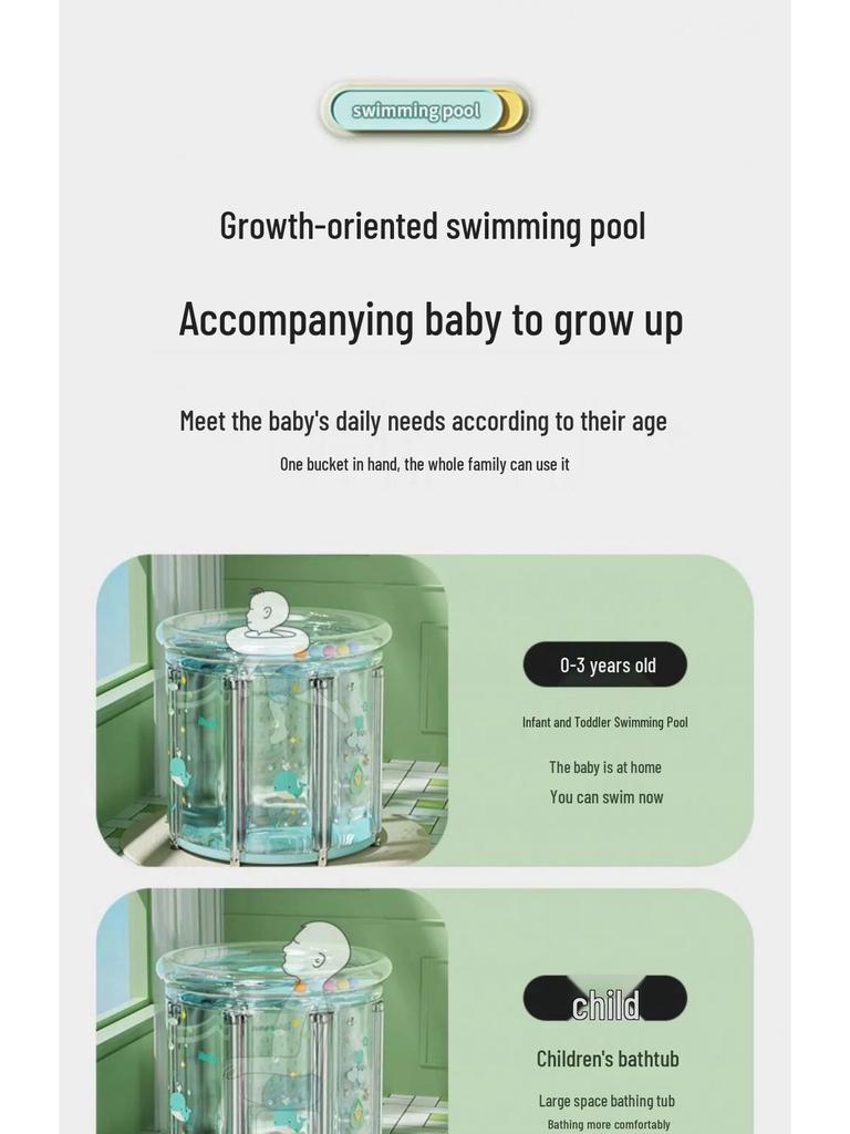 Foldable Transparent Bathtub: Kids & Adults Swimming Bucket