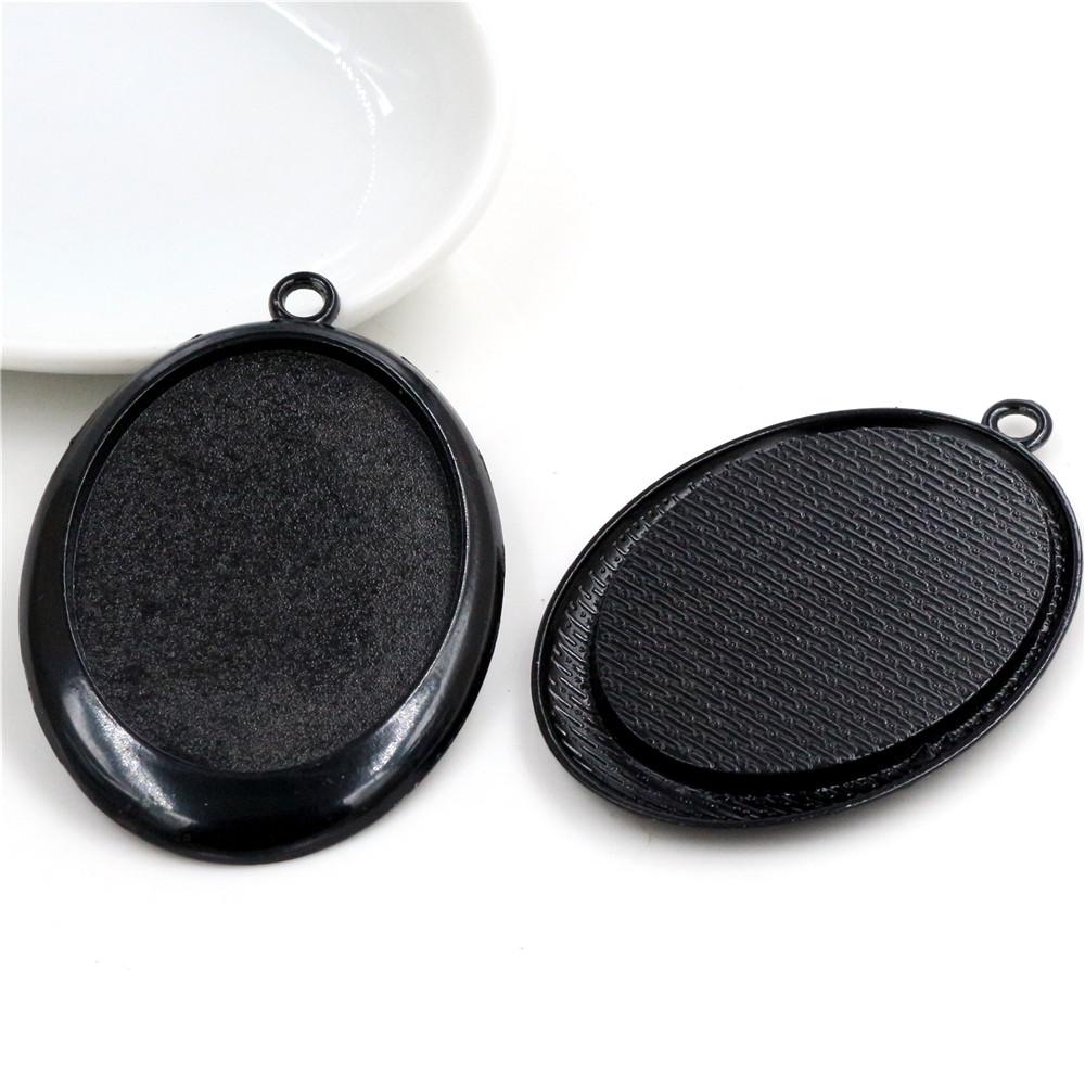 New Fashion 5pcs 30x40mm Inner Size 7 Colors Pierce Lace Flower Style Cabochon Tray Base Setting Charms Pendant