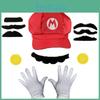 Super Mario Bros Baseballkappe und Handschuhe Set Mit Strapazierfähigem Stoff Für Sommerliches Spielen
