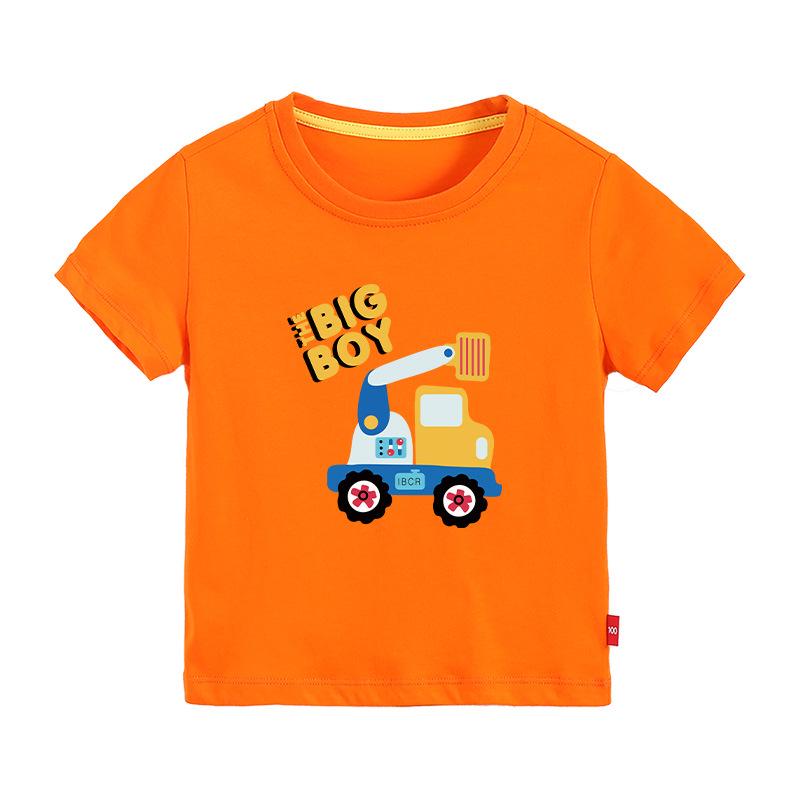 New Boys' Pure Cotton Short-Sleeve Printed T-Shirt - Round Neck Summer Top