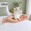Decoración de Gato Durmiendo Figura Derretida Impresa en 3D, Estatua Plana Perezosa con Acabado Blanco Mate, Amplio Adorno de Escritorio con Base Estable, para Oficina en Casa