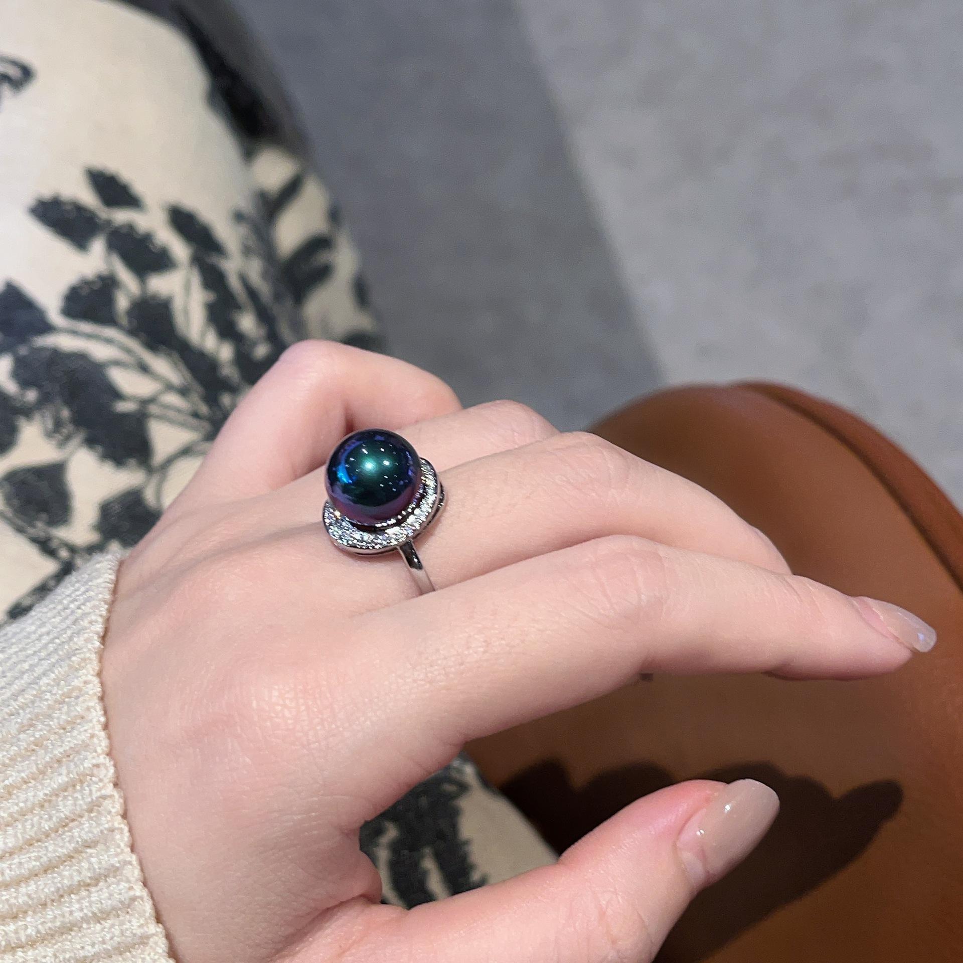 

Elegant Ladies Ring Pearl Ring French High Value Pearl Open Ring Premium Geometric Jewelry Opening adjustable