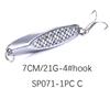 7cm 21g Fake Fishing Lure with Sequin Slanted Cut Metal Bait Long Casting Sea Fishing Lure for Bass Seaweed Mouth Style