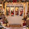 4pcs 2D Flat Christmas Flag Banners Santa Claus Christmas Hanging Flag  Outdoor Decoration