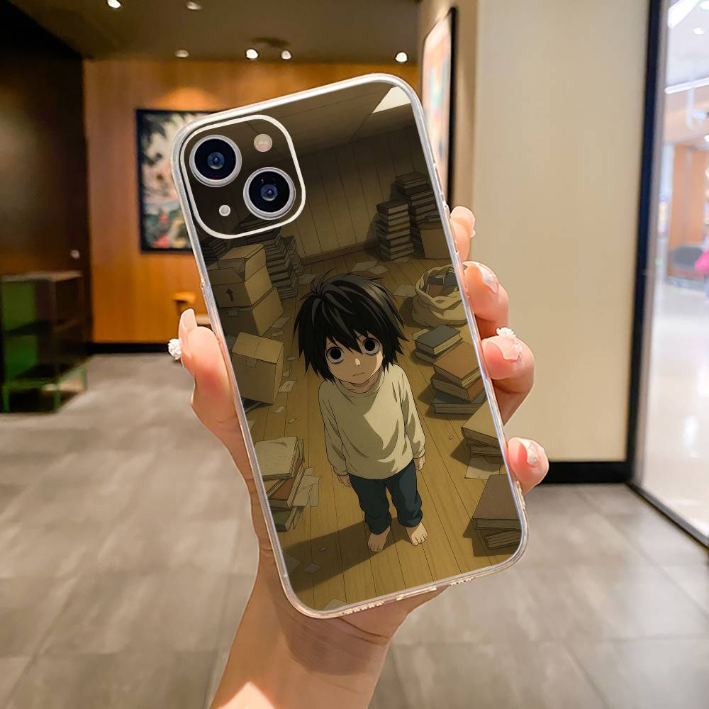 

D-Death -Note Light Yagami -L Phone Case For iPhone17,16,15,14,13,12,11 ,Pro Max, Plus Soft Silicone Transparent Cover iPhone16Plus