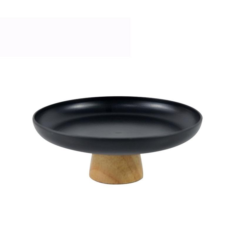 Simple Round Solid Wood Base Tray Living Room Fruit And Vegetable Storage Tray Desktop Small Object Storage Tray